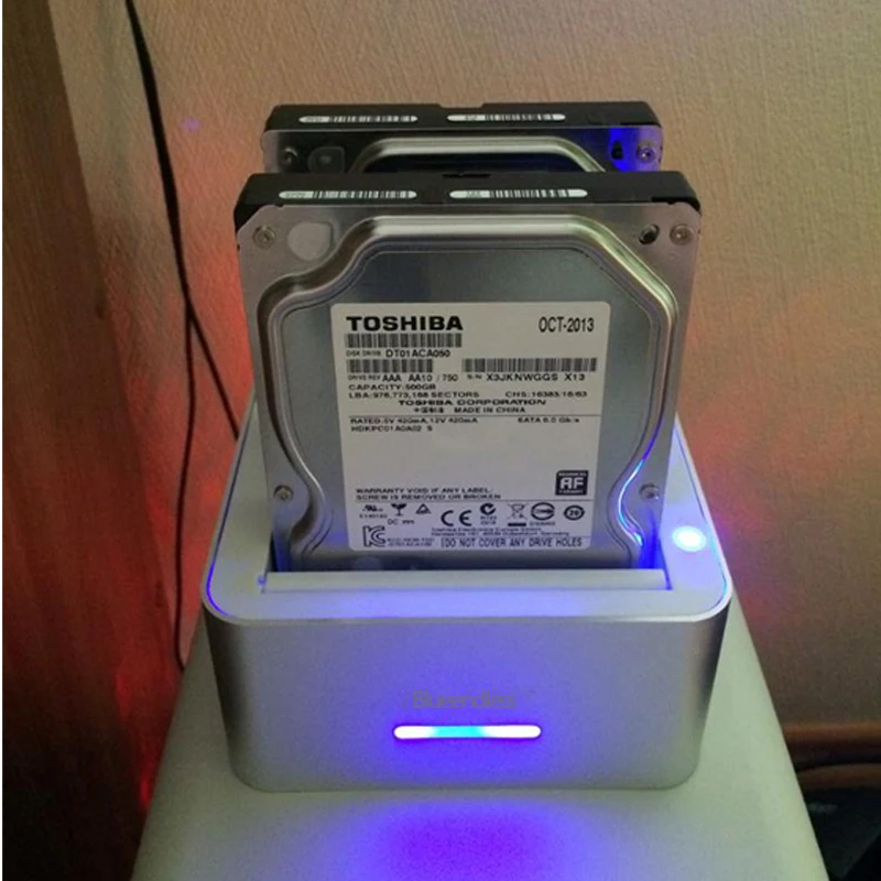 Универсальный usb 3,0 hdd чехол алюминиевый sata жесткий диск Док-станция 2,5 'и 3,5 дюймов SATA hdd caddy автономный клон-ящик blueendless