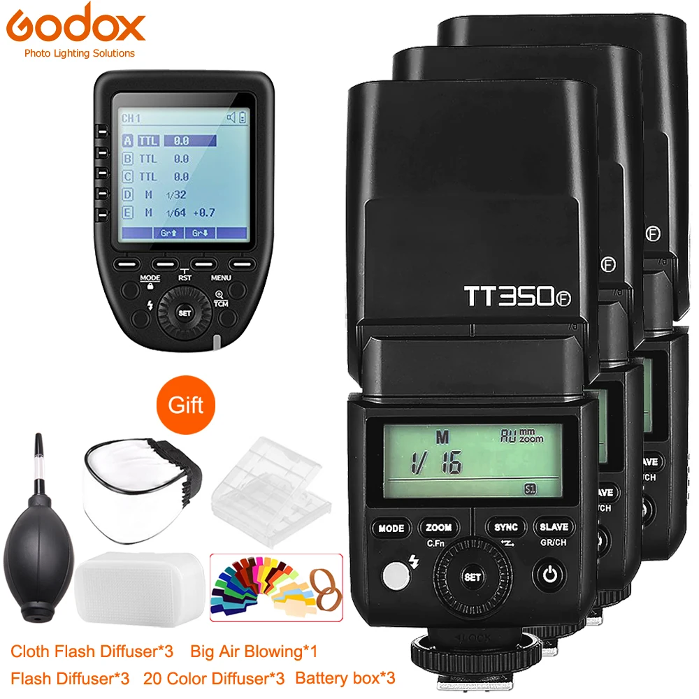 Вспышка для камеры Godox TT350C/N/S/F/O/P TTL HSS GN36 с триггером XPro Canon Nikon Sony Fuji Olympus Pentax 3