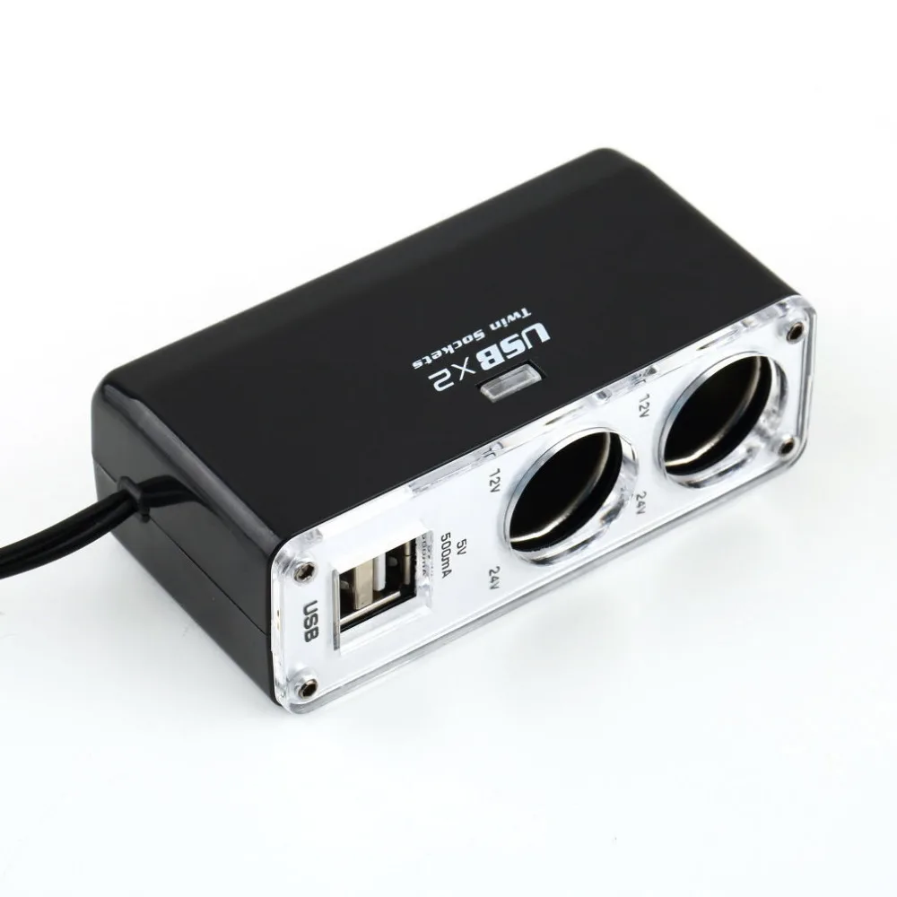 EE sup-порт новый двойной разъем 2-сторонний USB-порт Разветвитель Прикуривателя 12 В
