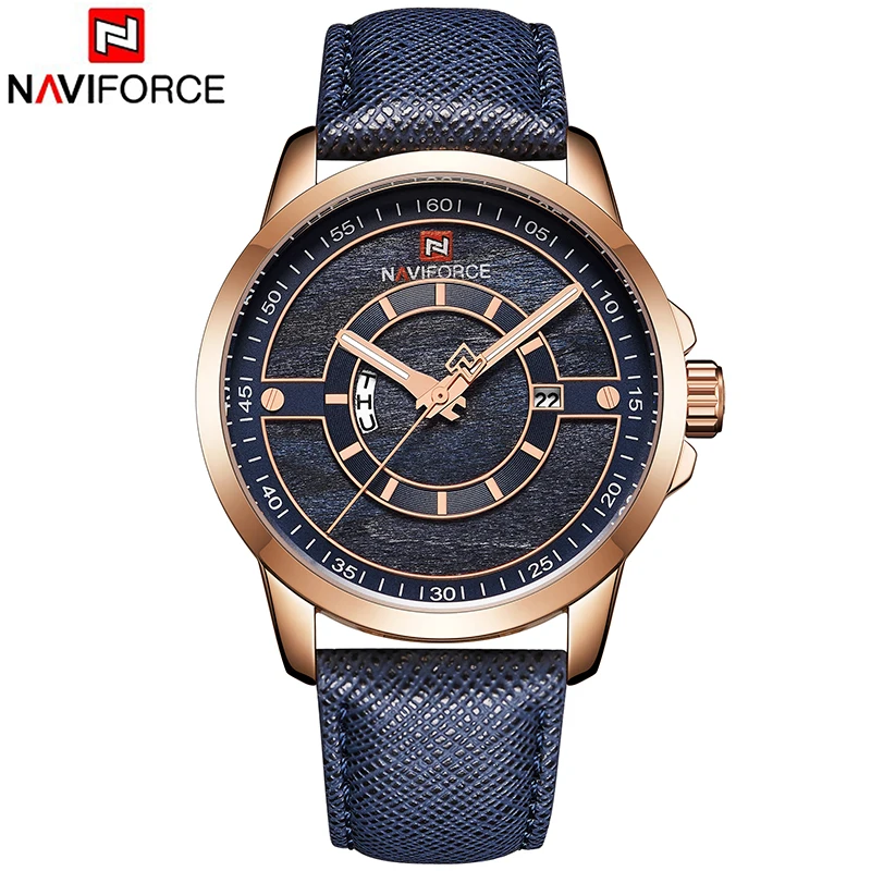 Часы наручные NAVIFORCE Мужские кварцевые люксовые брендовые модные повседневные