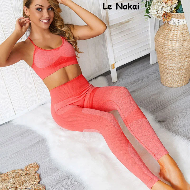 

2 piece seamless yoga set for women fitness gym clothing workout sport set seamless leggings set active wear gym suit