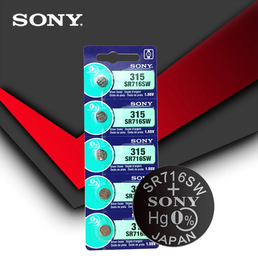 5 шт. Sony 100% оригинал 315 SR716 SR716SW EP2012 D315 батарейки с кнопкой серебряного цвета для