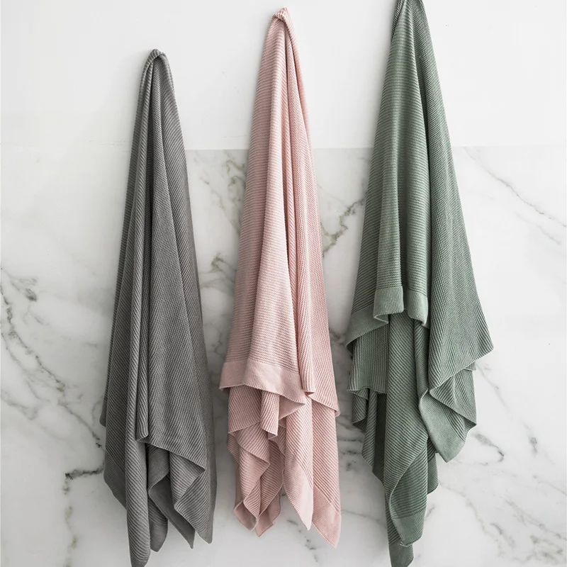 Летнее вязаное натуральное одеяло из бамбукового волокна дышащее мягкое