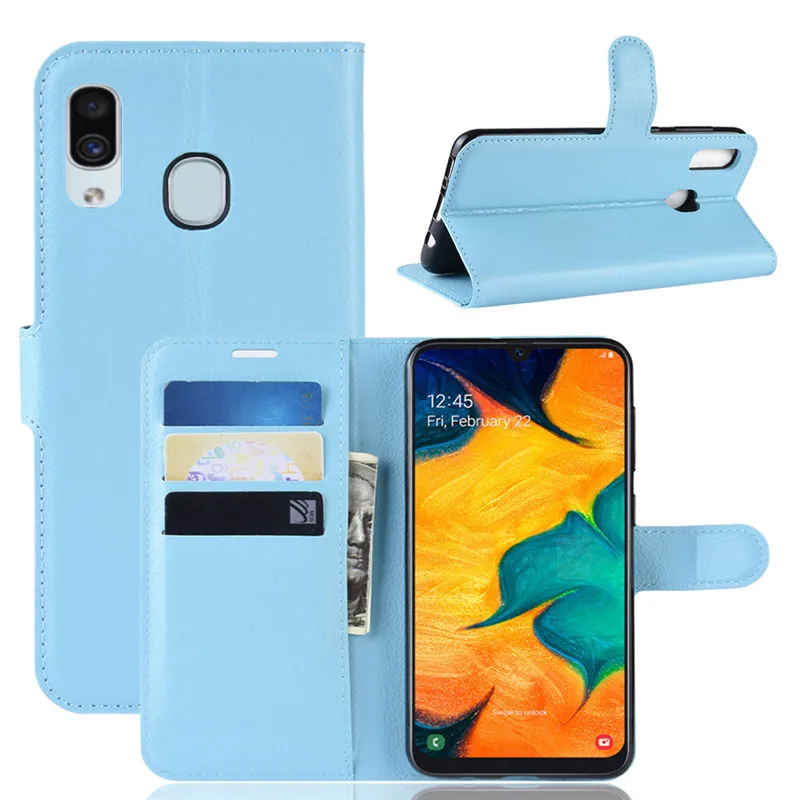 Чехол на A30 A20 для Samsung Galaxy кожаный флип чехол с отделением карт телефона