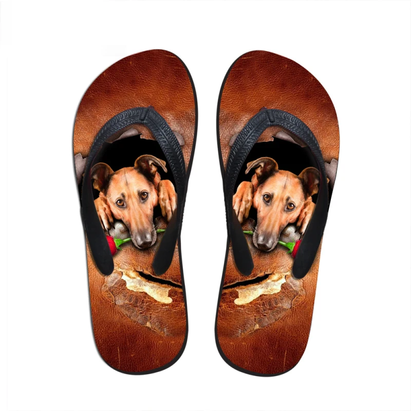 Шлепанцы мужские резиновые сандалии с принтом животных собака Повседневная