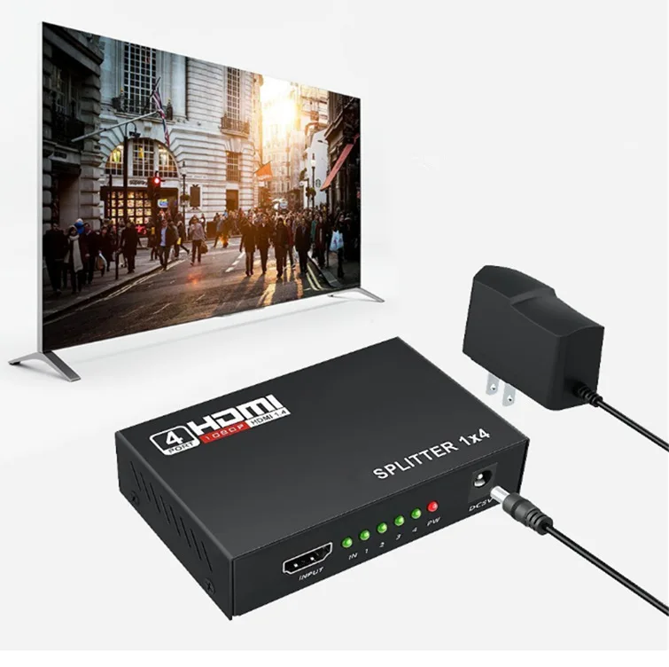 Горячая 5 1 Гбит/с HDMI сплиттер 1X4 4 порта Hdmi концентратор ретранслятор усилитель 3D