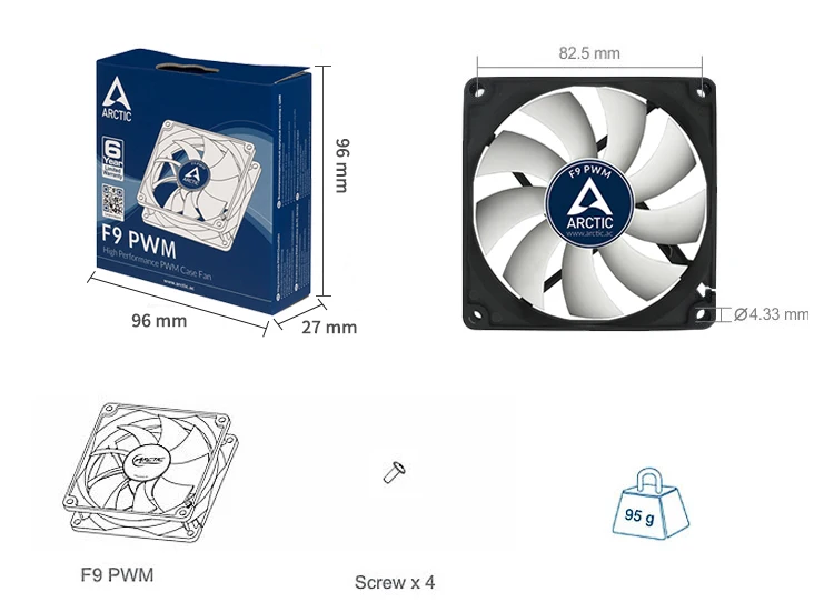 F9 PWM REV.2, ARCTIC cpu Радиатор/чехол для компьютера 9 см вентилятор 4pin PMW контроль температуры/4pin Регулировка 90 мм вентиляторы водяного охлаждения