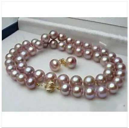 

Excellent Genuine Purple pearl earrings Necklace & Gift