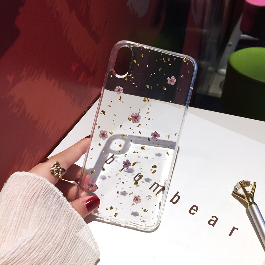 Qianliyao чехол для телефона с натуральными цветами и сушеными iPhone 11 Pro Max X 6 6S 7 8 plus XR XS