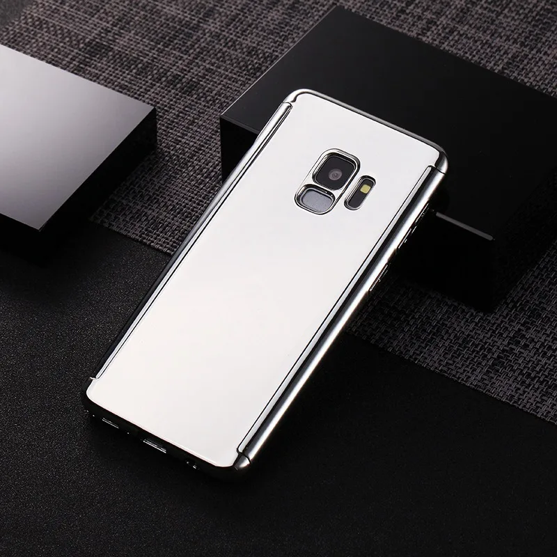 Серебристый 360 Полное покрытие зеркальный чехол для samsung Note 9 S10 Plus S8plus жесткий защитный чехол для samsung Galaxy S9 Plus S7 Note9 чехол s10lite - Цвет: Серебристый