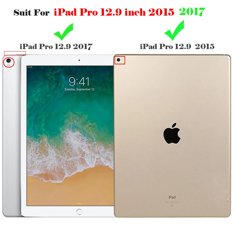Чехол для iPad Pro 12 9 2017 с беспроводной Bluetooth клавиатурой чехол планшета дюйма 2015