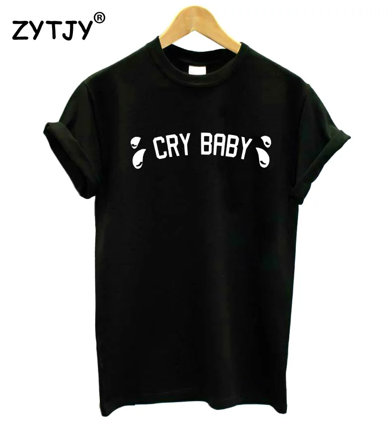 Женская футболка с принтом Cry Baby crybaby хлопковая Повседневная забавными розовыми
