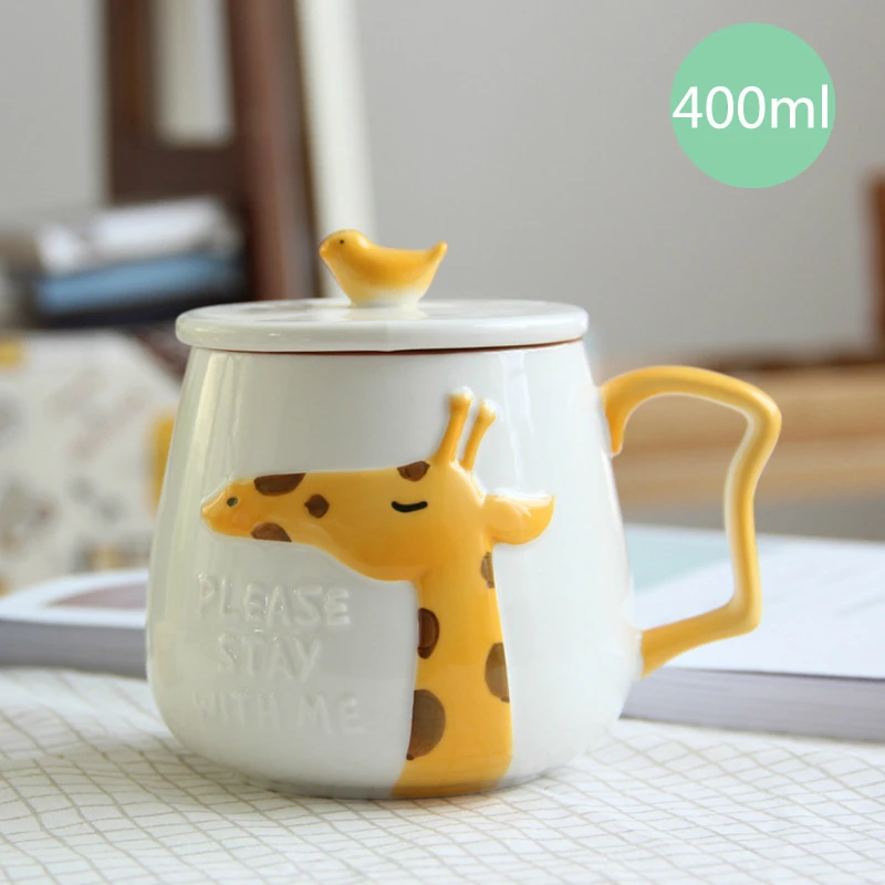Cute 3D Stereo Animal Mug Lovely Korean Coffee Big Capacity Office Breakfast Milk Ceramics Cup Giraffe Dinosaur Rabbit Elephant|ceramic cup|mug