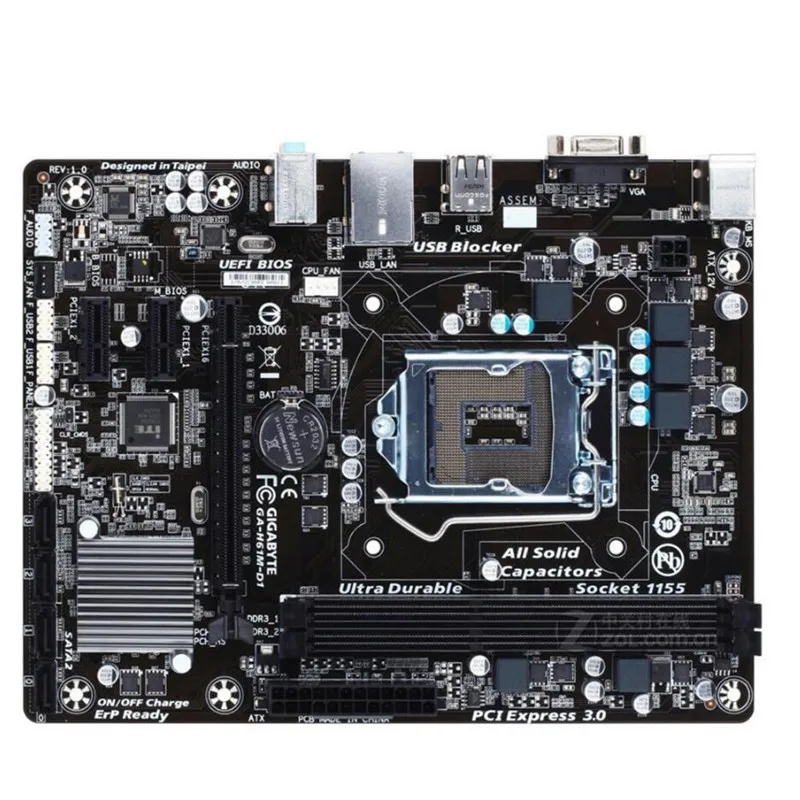 Для Gigabyte GA-H61M-D1 оригинальная б/у материнская плата для настольного компьютера
