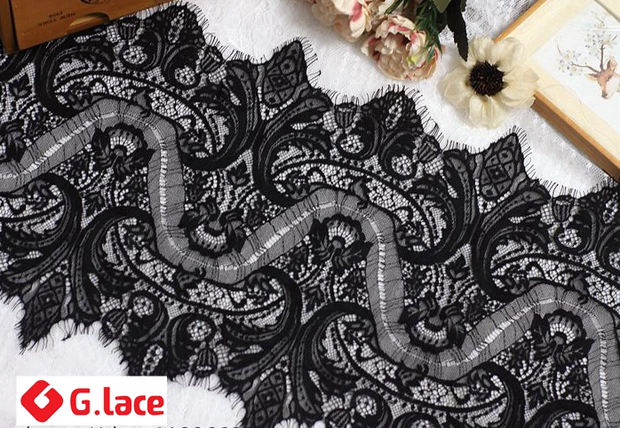 

GLace 9m/lot 34cm wide eyelash lace embroidery lace accessories Handmade diy clothing decoration tablecloth fabric TX322