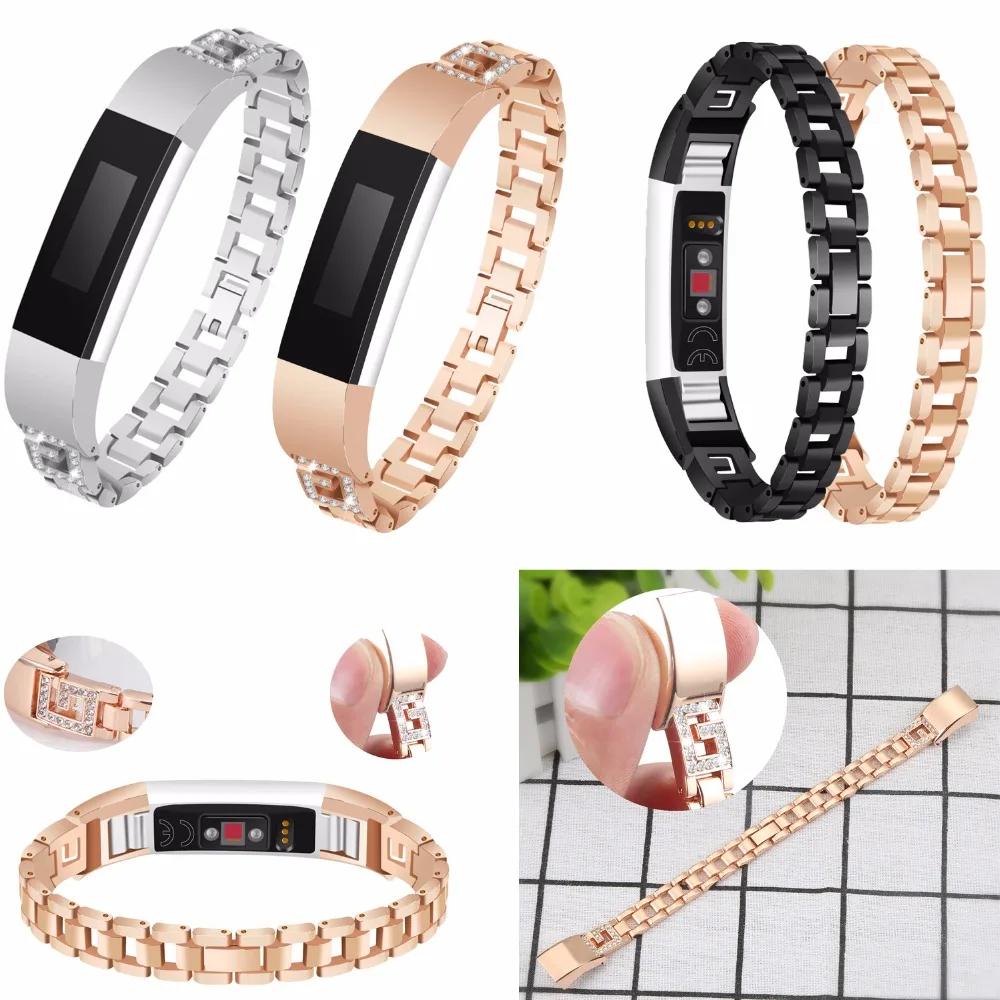 Сменные металлические ленты JOYOZY Для Fitbit Alta HR и серебристые розовые золотые со