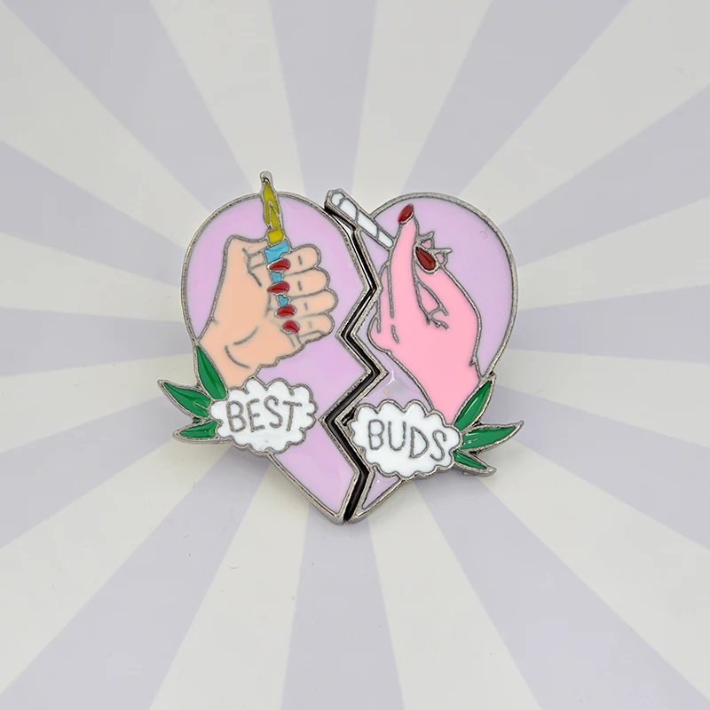 2 шт./компл. сигареты и соответствует лучшие друзья heart breaker 1 пара pin &quotЛучшие