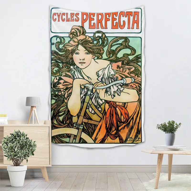 140X250 см гобелен Альфонс Муха гобелен настенный гобелен лес гобелен покрывало Коврик для йоги одеяло кровать скатерть - Цвет: 16