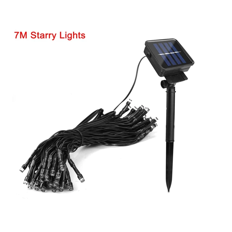 7M Starry Lights Гирлянда солнечная лужайка лампа уличные садовые фонари украшение светодиодный гирлянда Сказочный свет 6 м 10 м 20 м забор заднего двора праздничный Декор огни - Испускаемый цвет: 7M Starry Lights