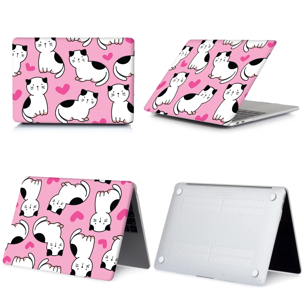 cute 003 Чехол для ноутбука с милым котом для Apple MacBook Touch ID A1932, Air Pro retina 11 12 13 15 для mac book Pro 13,3 Touch Bar+ чехол для клавиатуры - Цвет: cute 003