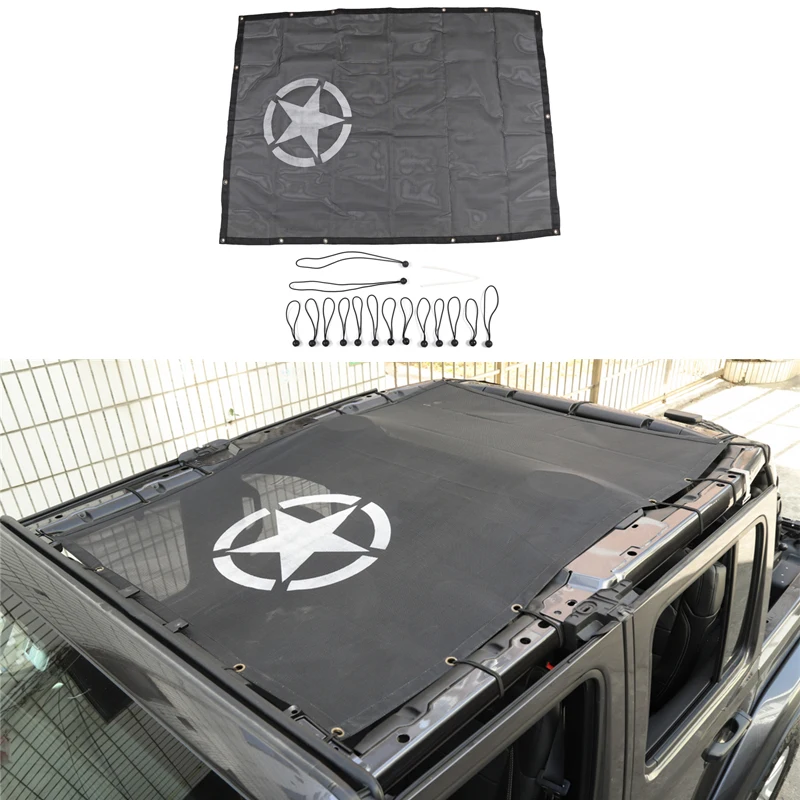 Для Jeep Wrangler JL сетка для теплоизоляции Солнцезащитная сетка на потолок мягкий верх 4 двери козырек от Солнца Автомобильные внешние аксессуары