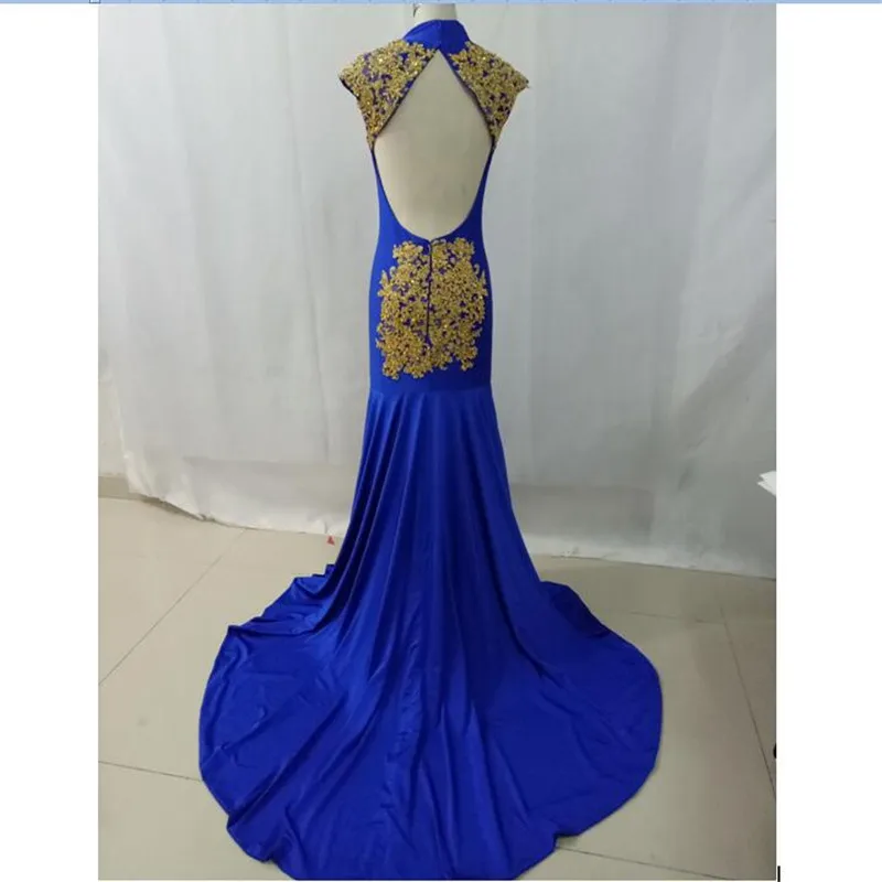 Вечерние платья Русалочки 2019 синие вечерние с аппликацией винтажные принцессы
