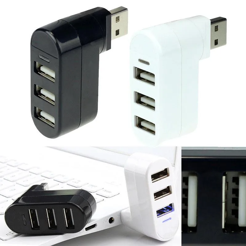 3 порта концентратор USB 2 0 Мини Поворотный сплиттер адаптер для ПК ноутбука
