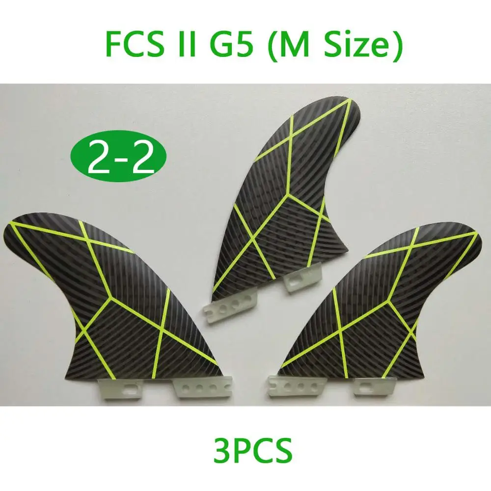 FCS2 G5 стеклопластиковые плавники для серфинговой доски 3 шт. Средний Подруливающее устройство Future Surfing плавники - Цвет: 2-2 FCS II