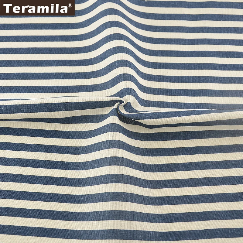 TERAMILA Cotton Fabric Twill Patchwork For Tilda Scrapbooking Tissue Sewing For Shirt Bag Crafts Dolls For Striped Pattern