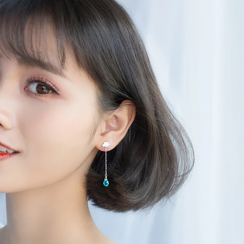 INALIS новые изящные милые Асимметричные висячие серьги из стерлингового серебра