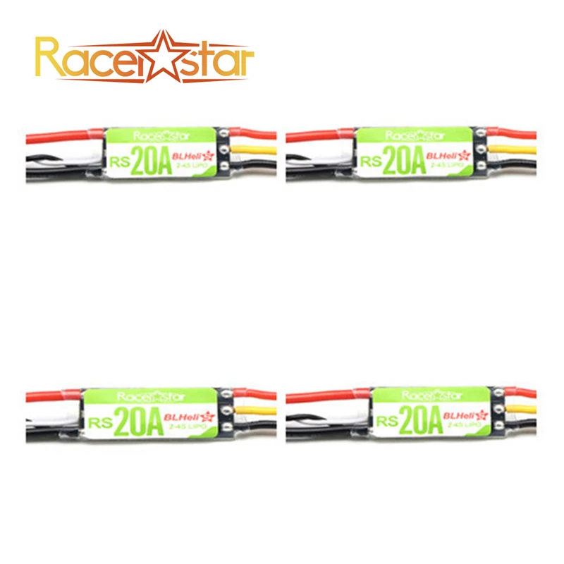 Высокое качество 4 шт./лот Racerstar RS20A 20A BLHELI_S OPTO 2 4S ESC поддержка Oneshot42 Multishot для FPV Racing RC