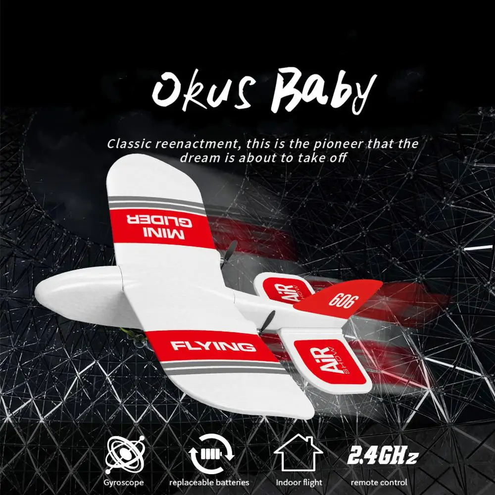 Новый 2 4 Ghz 2CH EPP Мини Крытый RC планер самолет Builtin Gyro RTF хорошая гибкость сильное
