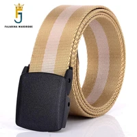fajarina unisex fashion nylon belt plastic automatic straped styles female male belts 38mm width 95 120cm length 2017 cbfj0039