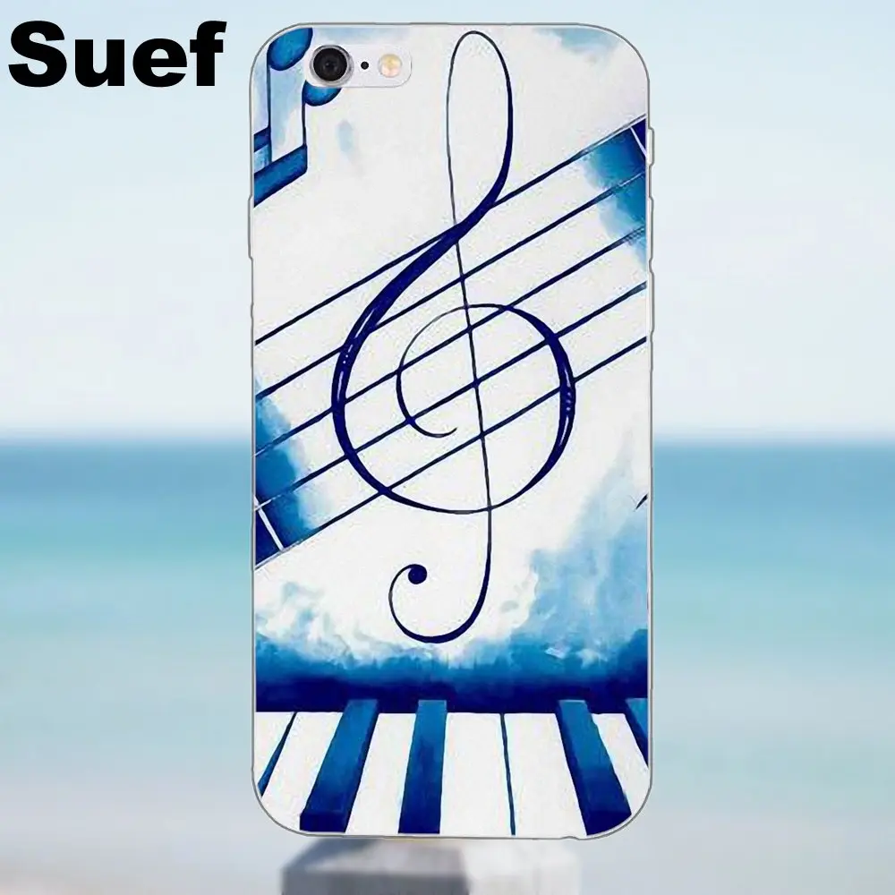 as picture Суэф с изображением музыкальных нот для iPhone 4 4S 5 5S 5C SE 6 6S 7 8 Plus X samsung Galaxy J1 J3 J5 J7 A3 A5 чехол для телефона из мягкого ТПУ с рисунком Coque - Цвет: as picture
