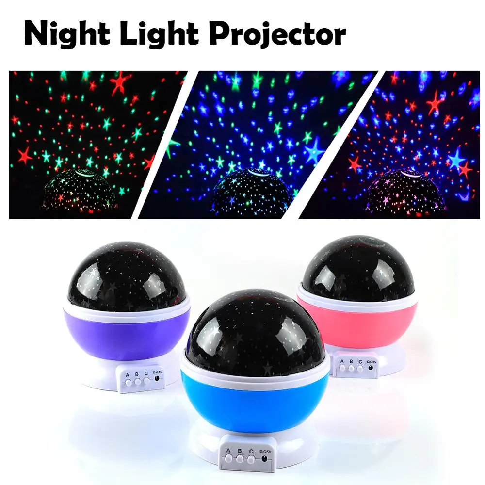 Светодиодный проектор Луна ночной Светильник звезды Звездное небо батарея USB