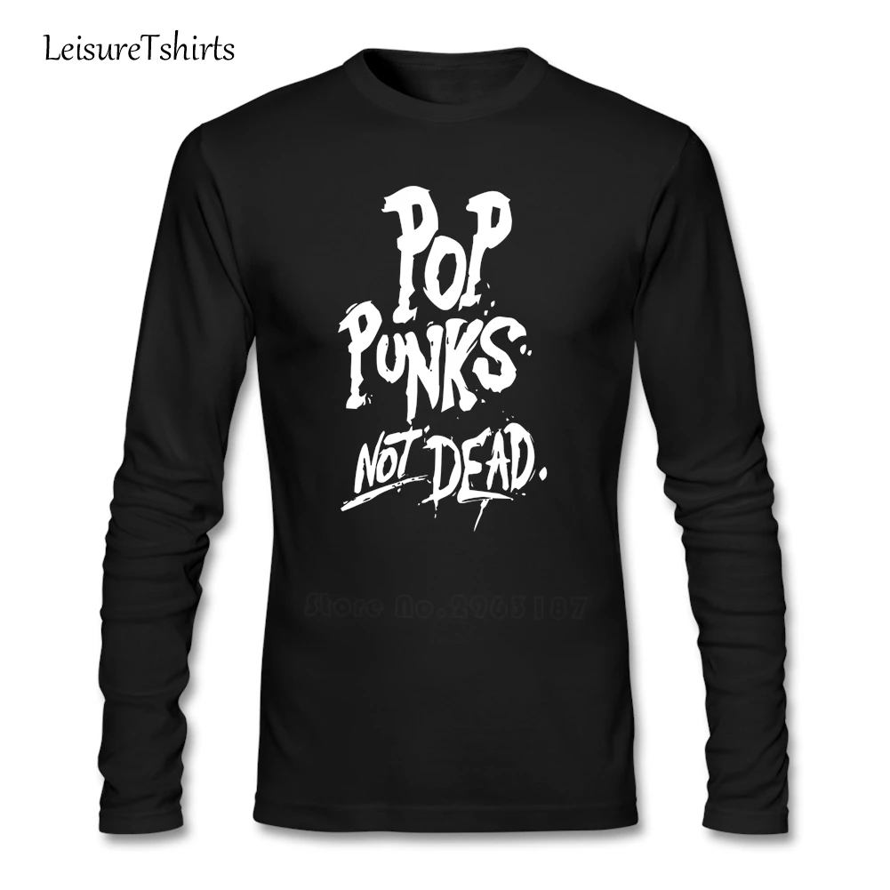 Футболка Pop Punks Not Dead мужская с длинным рукавом 100% хлопок графические тройники для