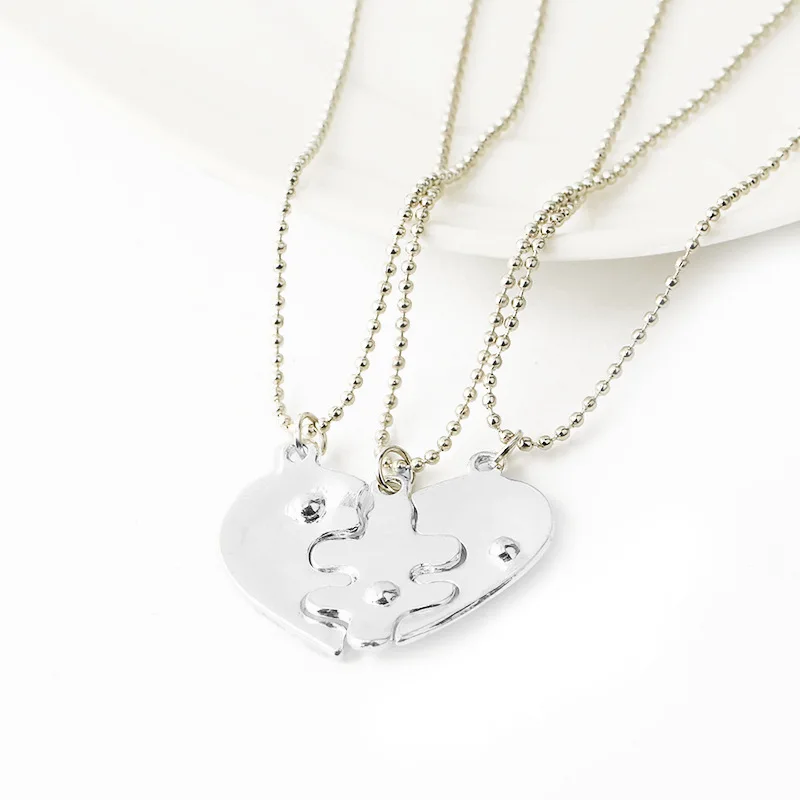 MINGQI 3 шт./компл. Best Friends Forever Three Hearts BFF ожерелье с разделенным сердцем креативная