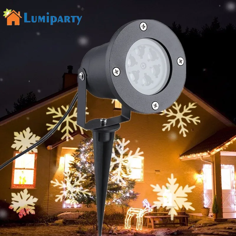 Светодиодный сценический светильник Adeeing со снежинками для улицы лазерный