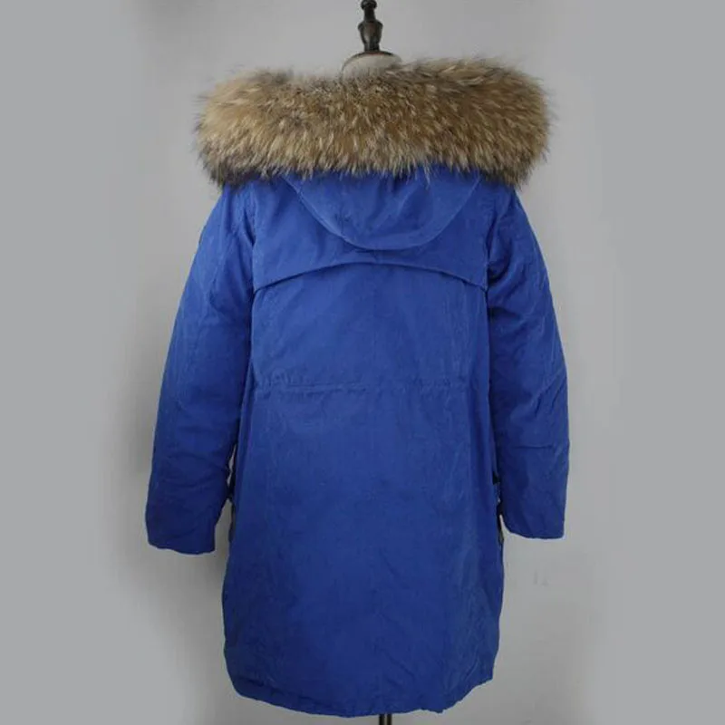 Большой натуральный мех енота 2018 Новая модная зимняя куртка Женские супер теплые