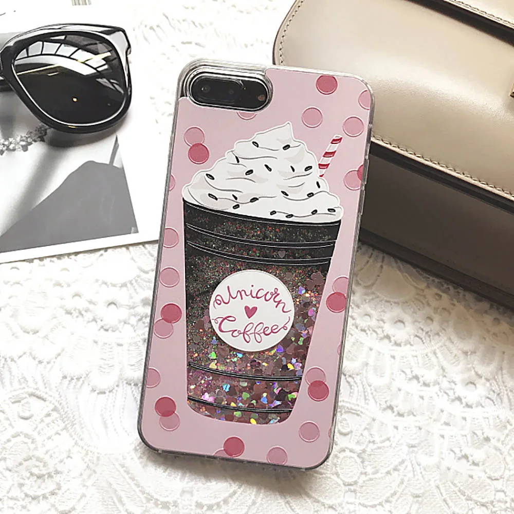 Eqvvol Fashion Glitter Phone Case For iPhone X 8 7 6 6S Plus Cases TPU Cartoon Flower Bottle Quicksand Dynamic Liquid Cover Caqa |