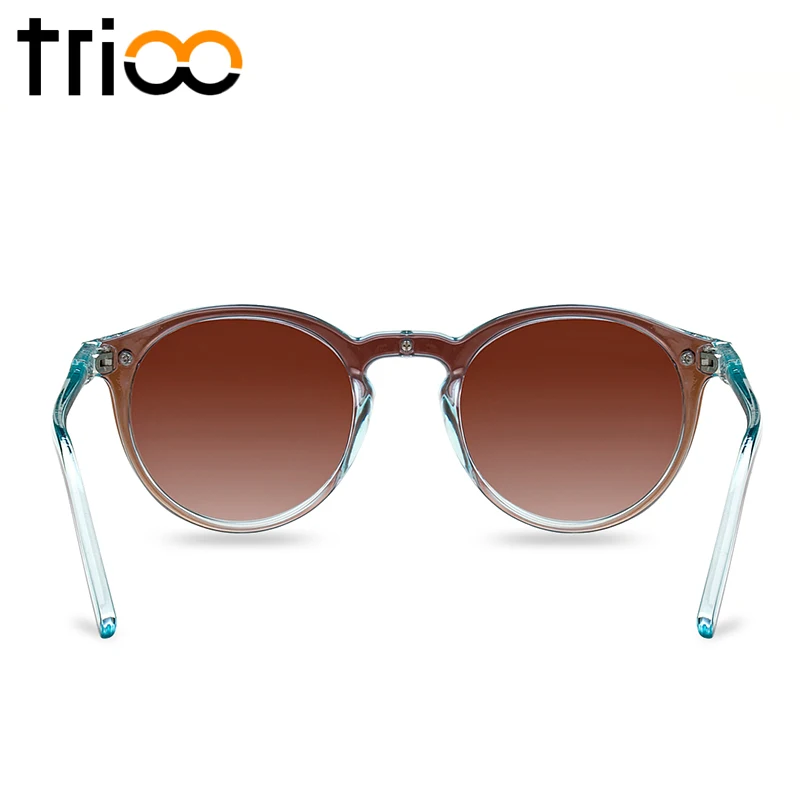 Прозрачные круглые зеркальные солнцезащитные очки TRIOO мужские светоотражающие