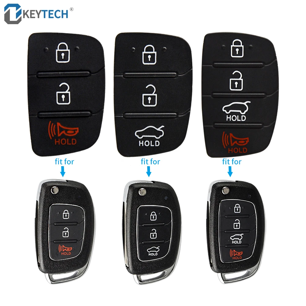 OkeyTech резиновая кнопочная Накладка для Mistra hyundai HB20 SANTA FE IX35 IX45 3 4 кнопки откидной Складной Дистанционный Автомобильный ключ чехол