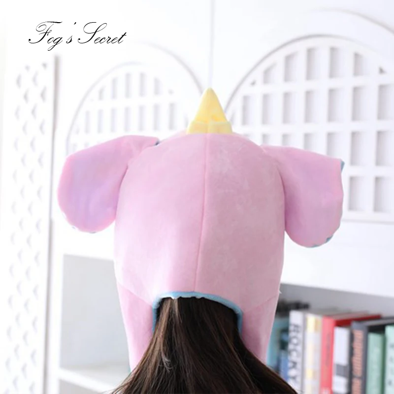 Зимние шапки для женщин теплые Мультяшные животные слоны головные уборы мужчин