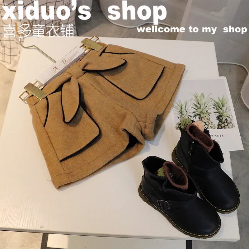 2018 новая зимняя одежда для девочек универсальные с тремя острыми носками бантом