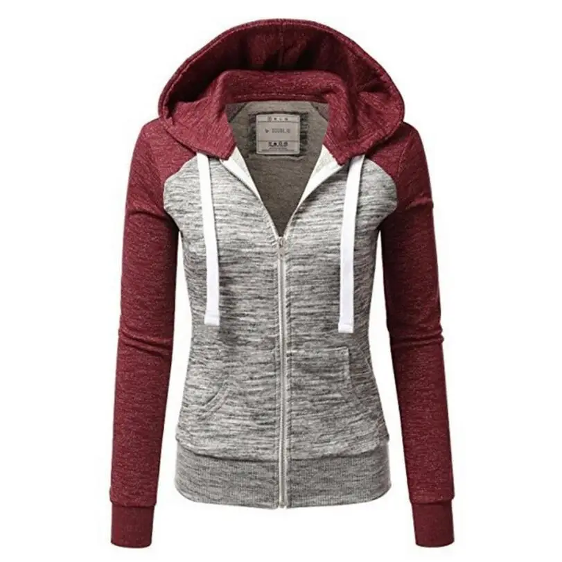 

2019 fashion hoodies explosion color matching hooded pull rope female autumn winter warm coats large size outerwear Sweatshirt