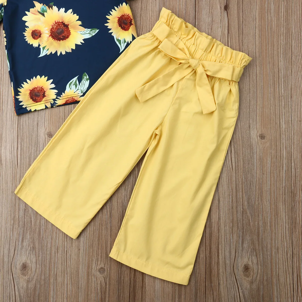 2Pcs Toddler Infant Baby Girl Kid T-shirt Top + Wide Leg Pants Clothes Outfit | Мать и ребенок