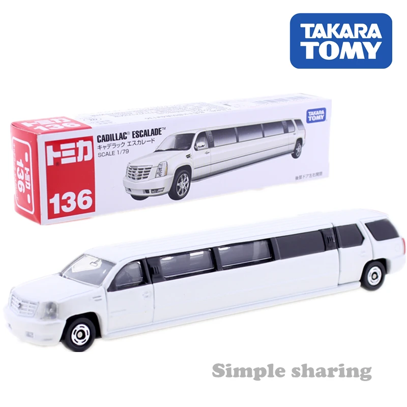 TAKARA TOMY TOMICA No.136 CADILLAC ESCALADE 1:79 лимузин литые миниатюрные коллекционные предметы