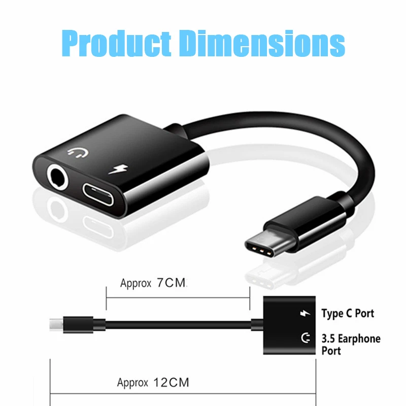 Адаптер типа C для наушников 3 5 мм Aux Audio Samsung S10 Huawei P30 Pro Play Music And Charge Adapter Xiaomi 8