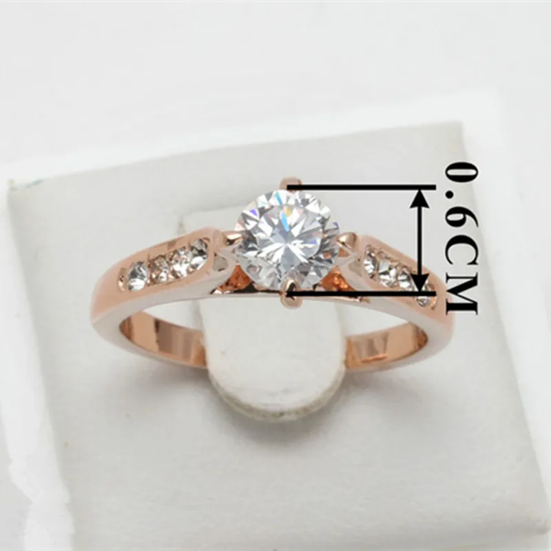 CC ювелирные изделия модные кольца для женщин цвета розового золота CZ