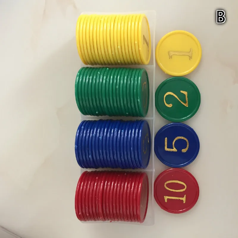 

Foreign Trade High-end Poker Chips Round Plastic Stamping Four-color Digital Boxed 80